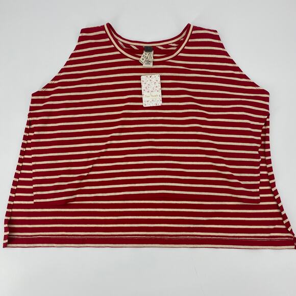 New FREE PEOPLE Women's Tank Size XS Madness Striped Muscle Tank Oversized - Picture 2 of 7